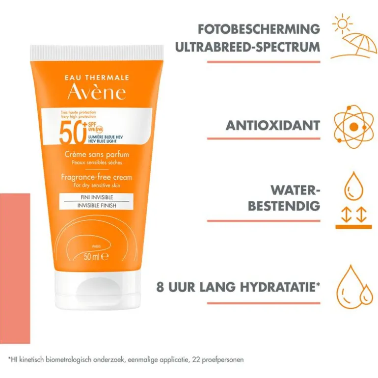 Avène Zonnebrand Crème Parfumvrij SPF 50+ 50 ML