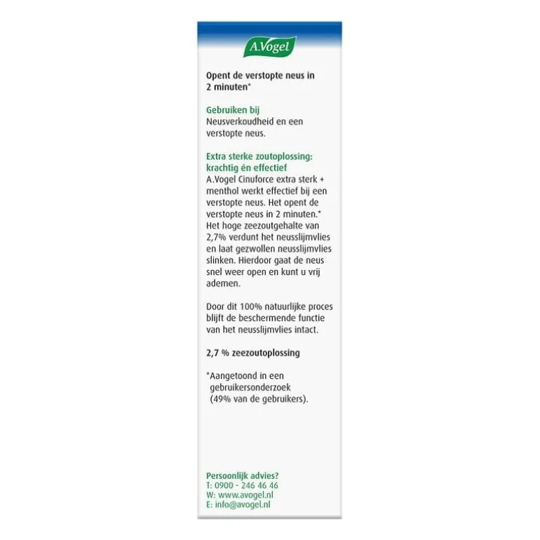 A.Vogel Cinuforce Neusspray Sterk +menthol