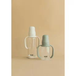 BIBS Babyfles 150 ML Ivory met Latex speen en opvouwbaar trechtertje