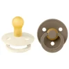 BIBS Fopspeen Two Pack Natuurlijk Rubber Ivory/Dark Oak Maat 1