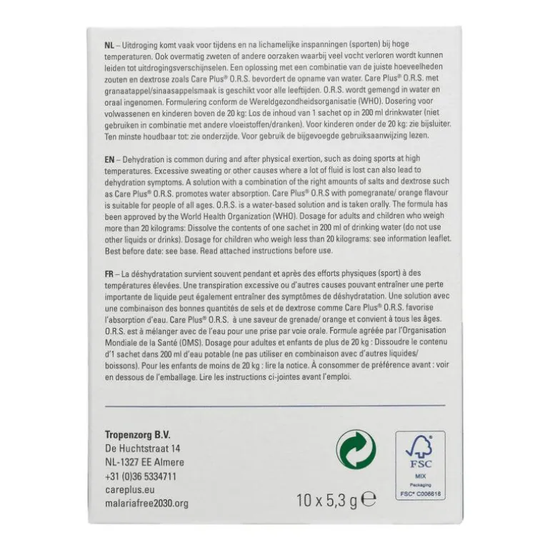 Care Plus O.R.S Sachets Framboos 10 stuks