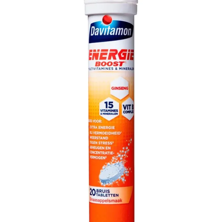 Davitamon Energie Boost Ginseng Bruistabletten Met Sinaasappelsmaak