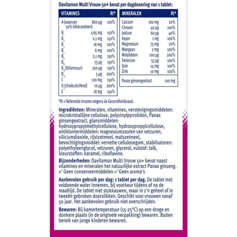 Davitamon Multi Vrouw 50+ 60 stuks