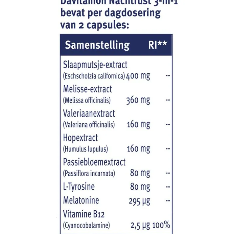 Davitamon Nachtrust 3-in-1 20 Capsules