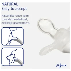 Difrax Fopspeen Natural 18 Maanden Paars BPA-vrij