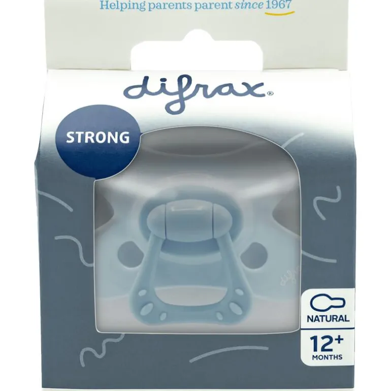 Difrax Fopspeen Natural 12 Maanden Lichtblauw BPA-vrij