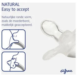 Difrax Fopspeen Natural 12 Maanden Lichtroze BPA-vrij