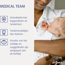Difrax Fopspeen Natural 12 Maanden Lichtroze BPA-vrij