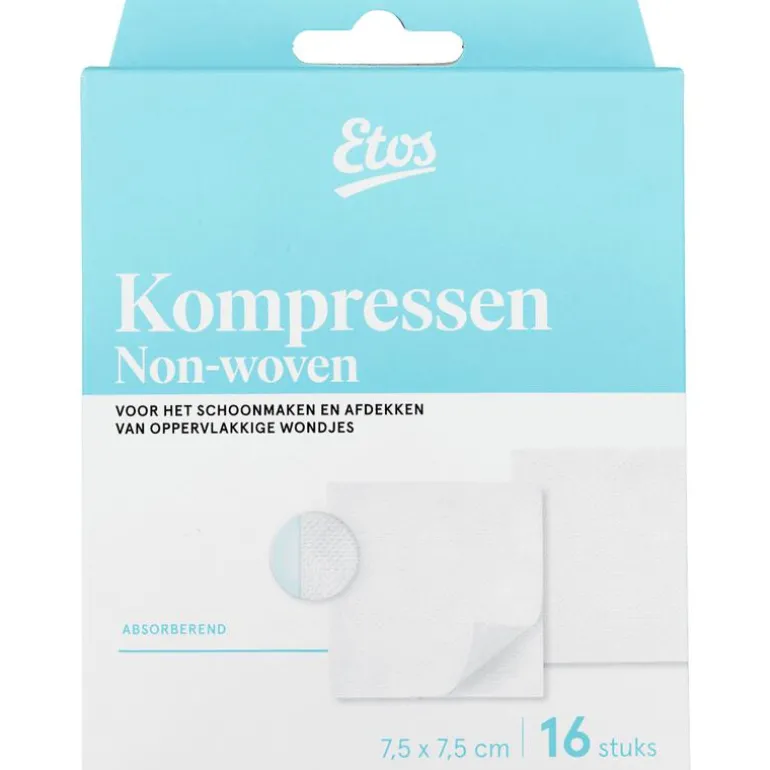 Etos Gaaskompressen 7,5 x 7,5 16 stuks