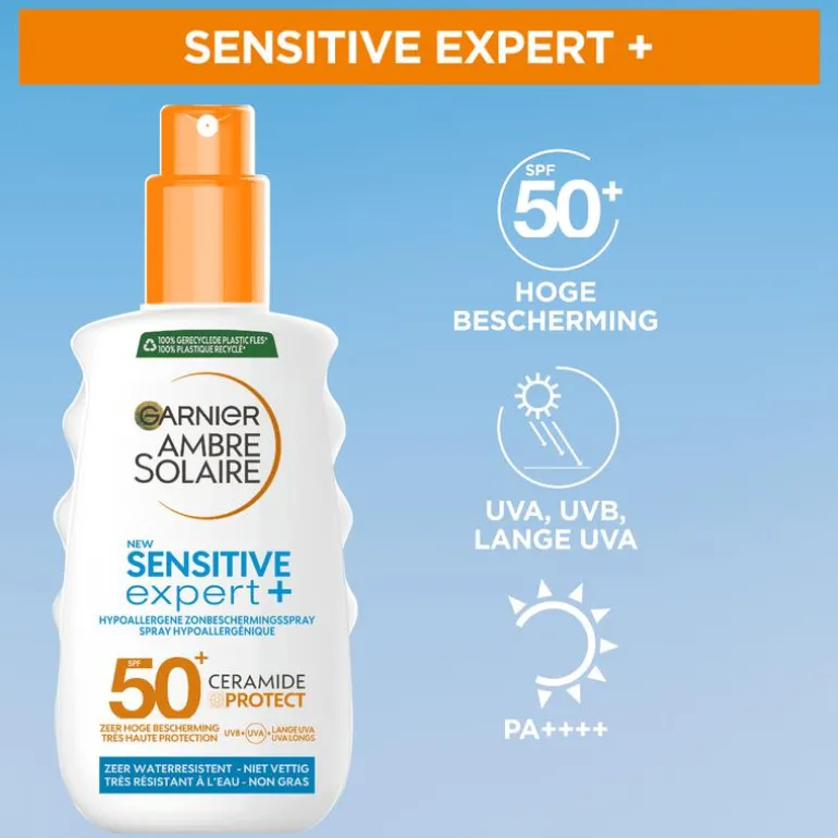 Garnier Ambre Solaire Sensitive Expert Zonnespray SPF50+ 150 ML