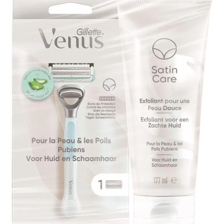 Gillette Venus Voor Huid en Schaamhaar Scheersysteem + Exfoliant