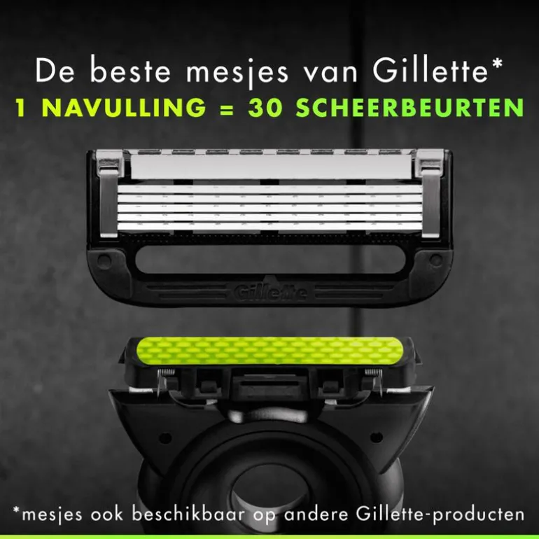 GilletteLabs Scheersysteem Champion Gold met 5 Navulmesjes
