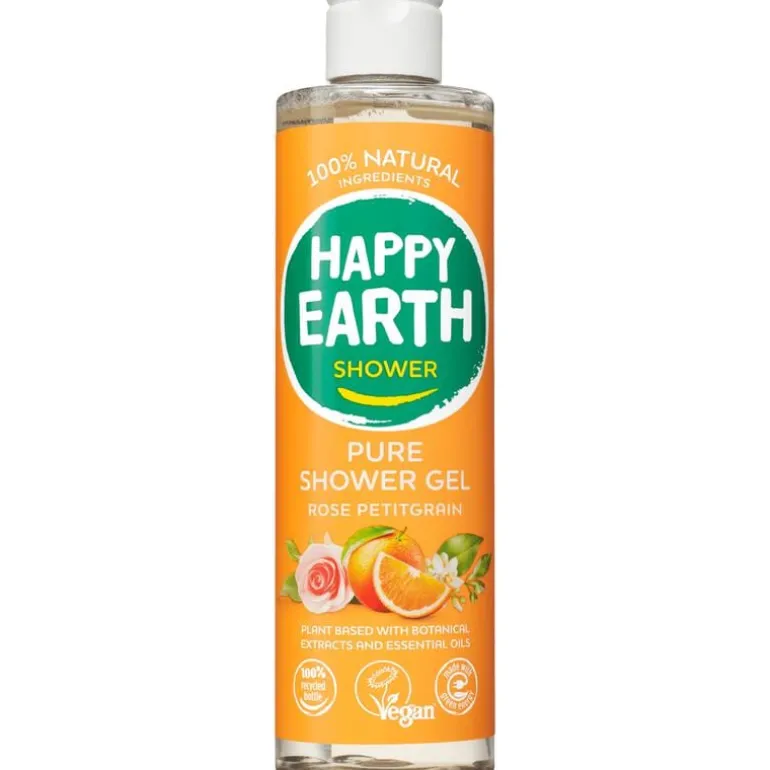 Happy Earth 100% Natuurlijke Shower Gel Rose Petitgrain