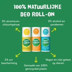 Happy Earth 100% Natuurlijke Unscented Deodorant Roller 75 ML