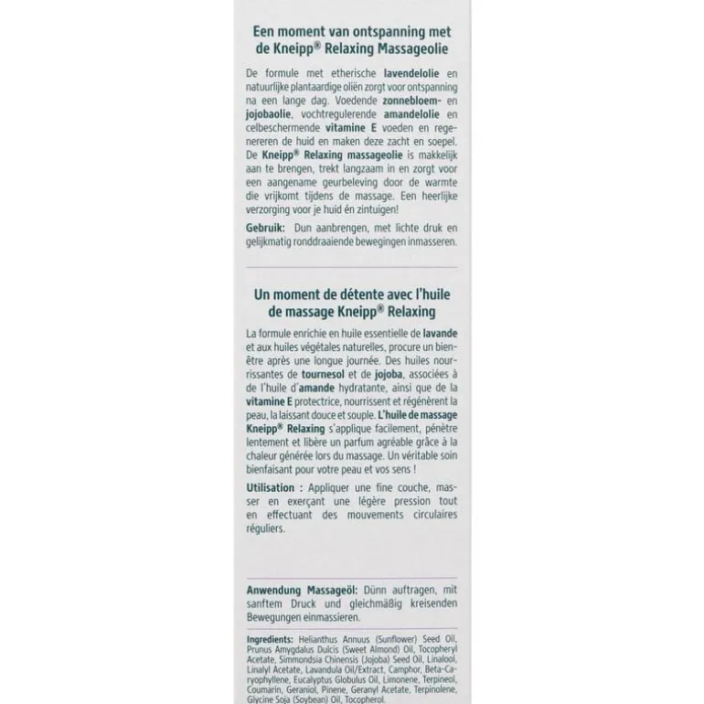 Kneipp Relaxing Massageolie 100 ML