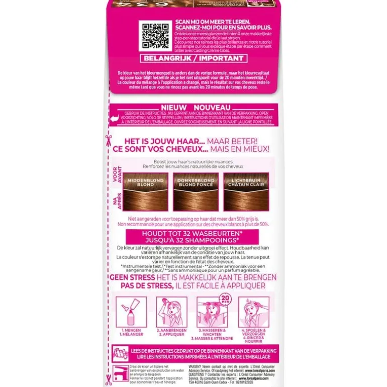 L'Oréal Paris Casting Crème Gloss Haarverf 634 Honey Biscuit Donker Goudkoperblond
