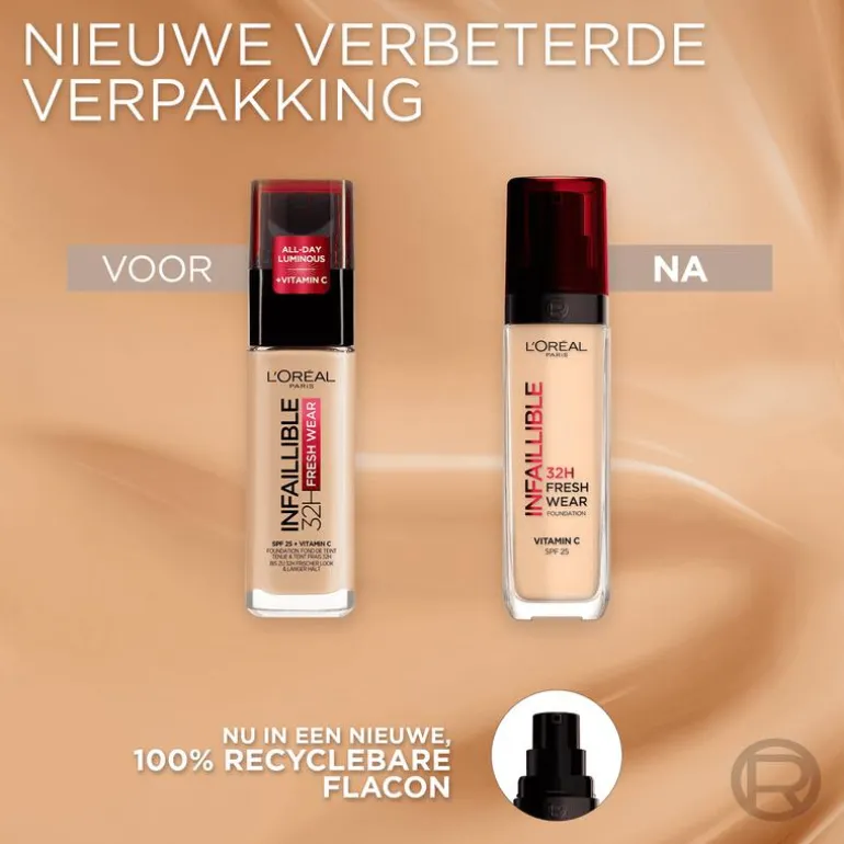 L'Oréal Paris Infaillible 32HR Fresh Wear 365 Deep Gold Foundation met SPF25 30 ML