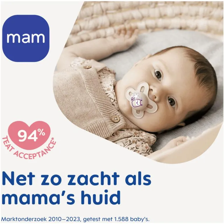 MAM Original Fopspenen Start 0-2 maanden Plain Pink 2 stuks