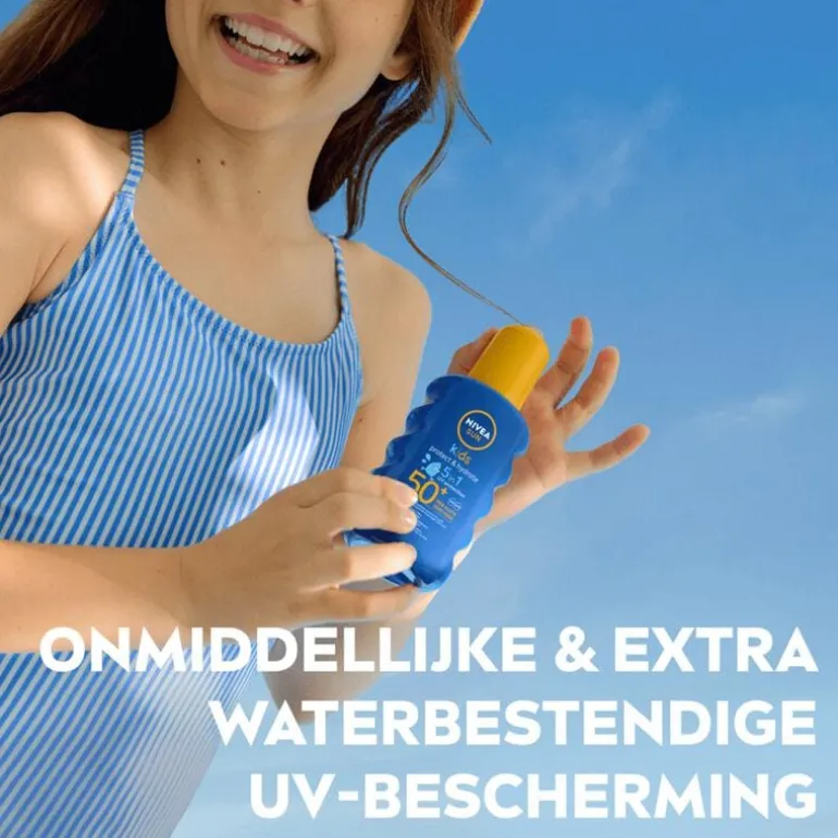 NIVEA SUN Kids Hydraterende Groen Gekleurde Zonnespray SPF50+ 200 ML
