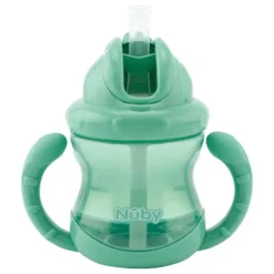 Nuby Flip-It Antilekbeker Handvatten Groen 12 Maanden