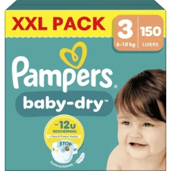 Pampers Baby Dry XXL Pack Luiers Maat 3 6-10 KG 150 Stuks