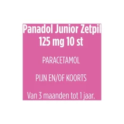 Panadol Junior Zetpillen 125 mg Paracetemol voor Kinderen van 3 maanden tot 1 jaar