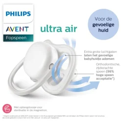 Philips Avent Ultra Air Day and Night – Fopspeenset – 2 stuks – 6-18 mnd - SCF087/18