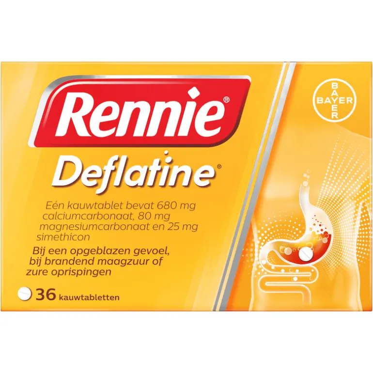 Rennie Deflatine Kauwtabletten Bij Opgeblazen Gevoel Of Winderigheid 36 Stuks