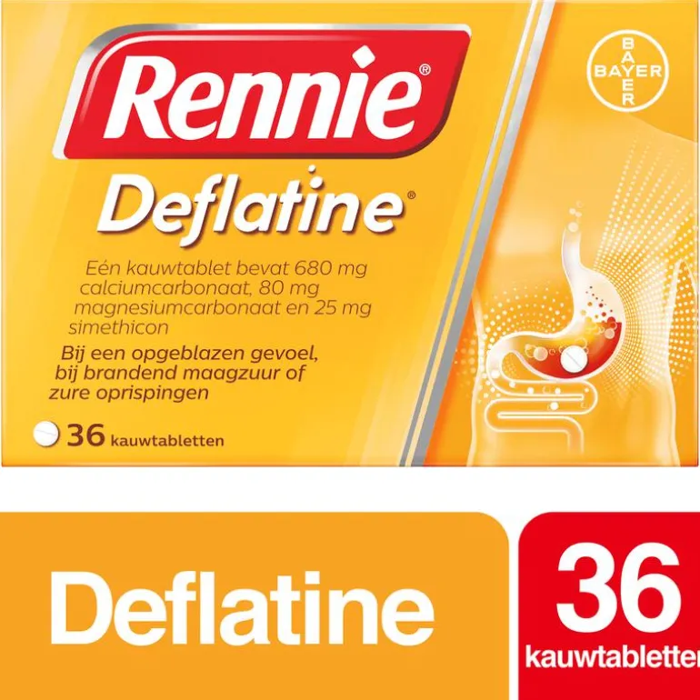 Rennie Deflatine Kauwtabletten Bij Opgeblazen Gevoel Of Winderigheid 36 Stuks