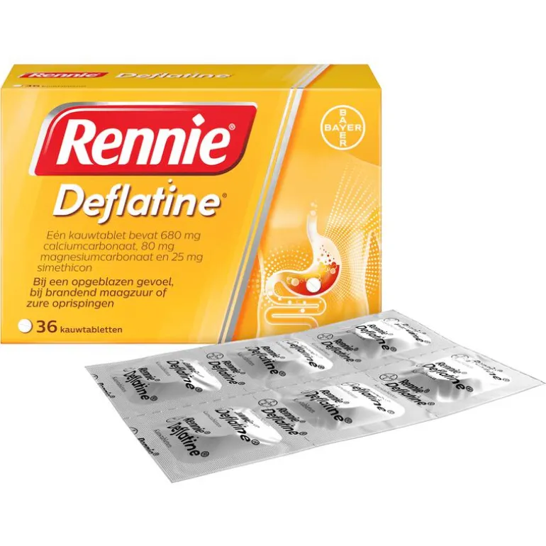Rennie Deflatine Kauwtabletten Bij Opgeblazen Gevoel Of Winderigheid 36 Stuks
