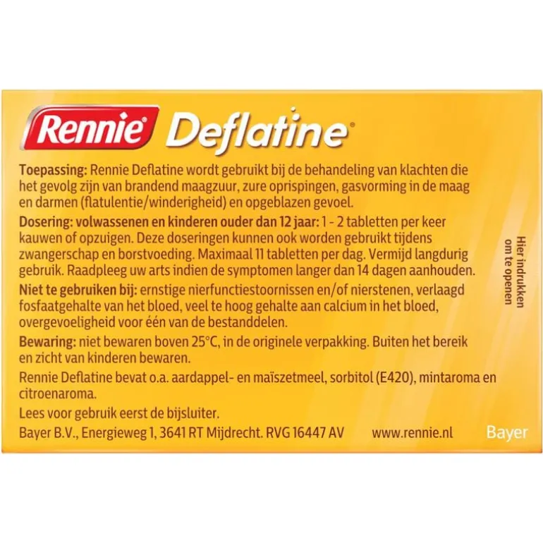 Rennie Deflatine Kauwtabletten Bij Opgeblazen Gevoel Of Winderigheid 36 Stuks