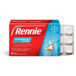 Rennie Pepermunt Kauwtabletten Bij Brandend Maagzuur 96 stuks