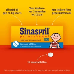 Sinaspril Paracetamol 120 mg 16 kauwtabletten