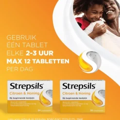 Strepsils Citroen & Honing Zuigtabletten 24 Stuks