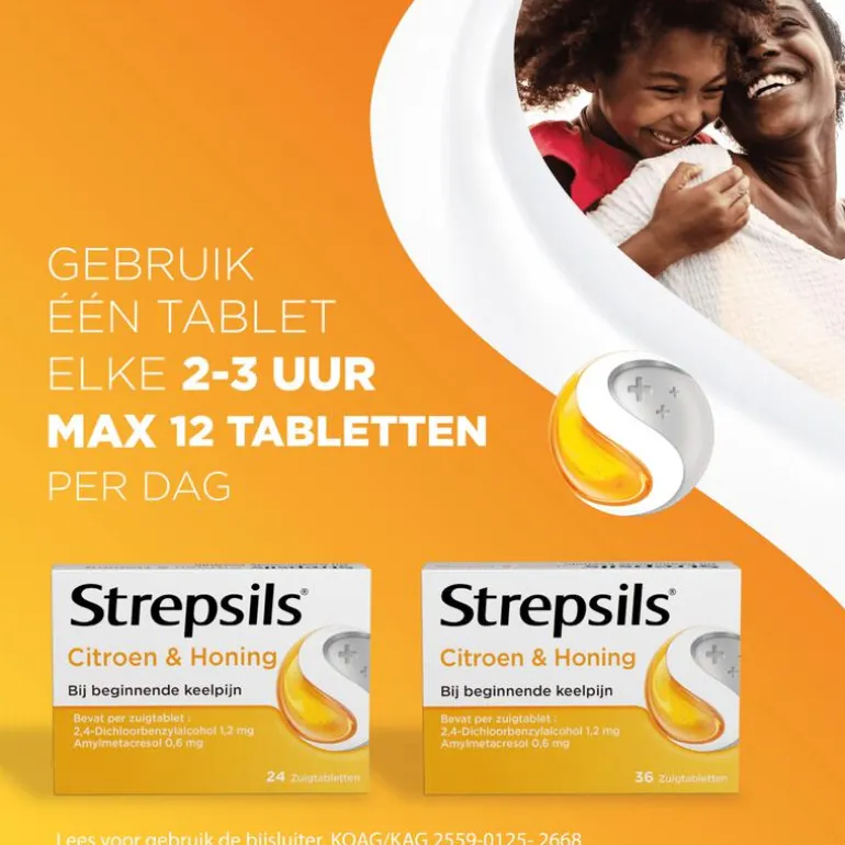 Strepsils Citroen & Honing Zuigtabletten 24 Stuks